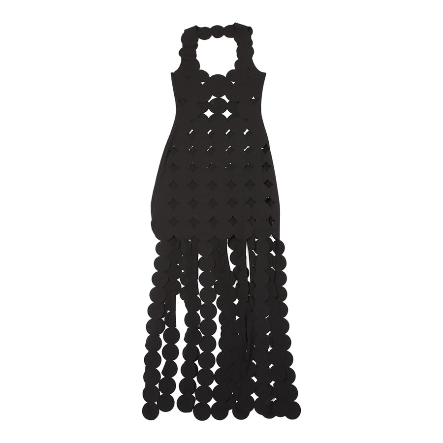 Hollow Coquette Tassel Dress