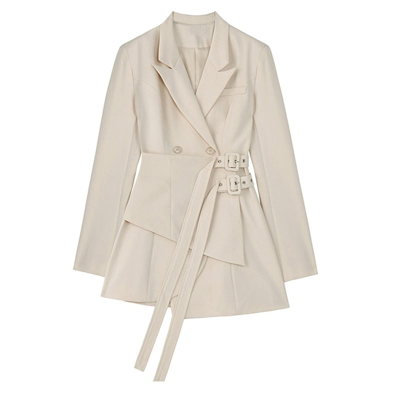 Irregular Bandage Spliced Blazer