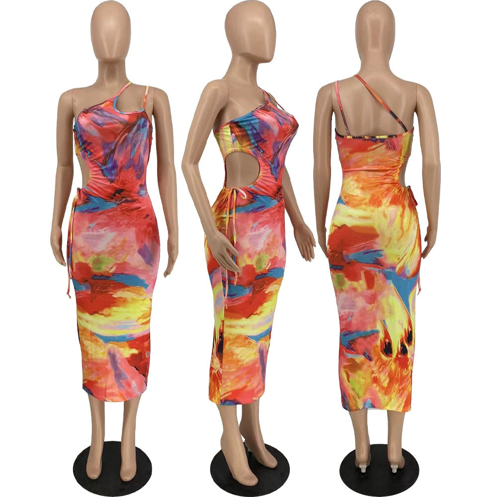 Tie Dye Bodycon Bandage Dress