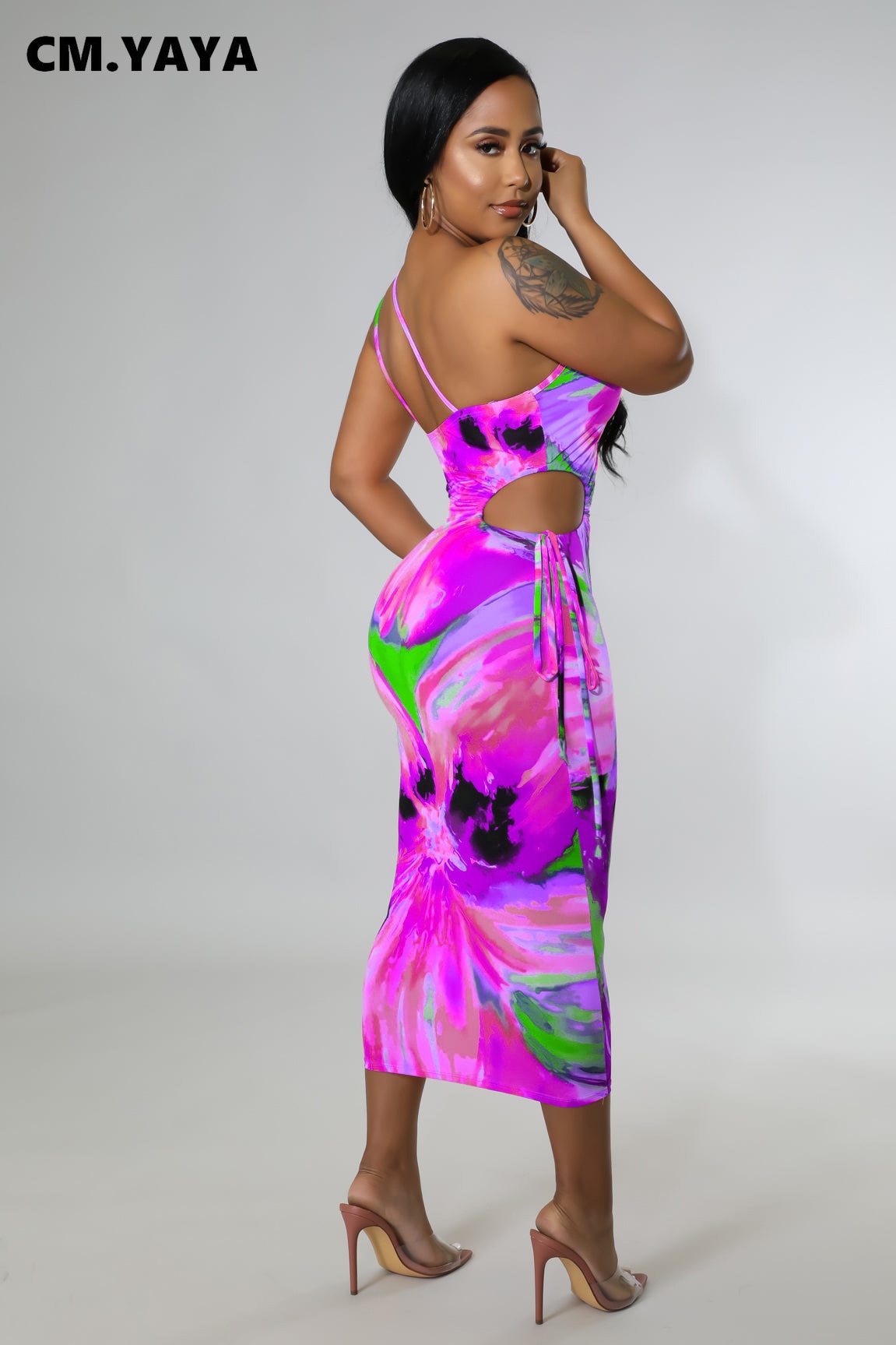 Tie Dye Bodycon Bandage Dress