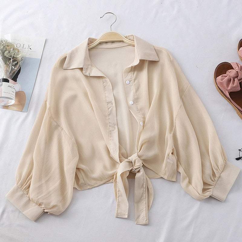 Half Sleeve t Loose Button Up Blouse