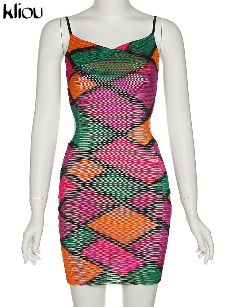 Multi-Color Patchwork Mini Dress