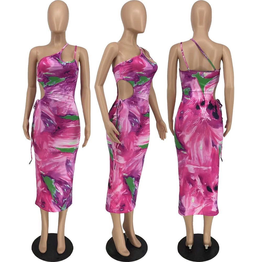 Tie Dye Bodycon Bandage Dress